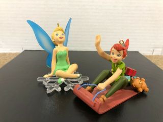 Vintage Disney Collectible Tinker Bell & Peter Pan Ornaments No Box