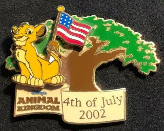 Disney 2002 Magic Kingdom 4th Of July Simba Lion King American Flag Le 3500 Pin