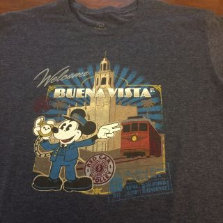 Disney Buena Vista Street Red Car California Adventure T Shirt Xl Disneyland