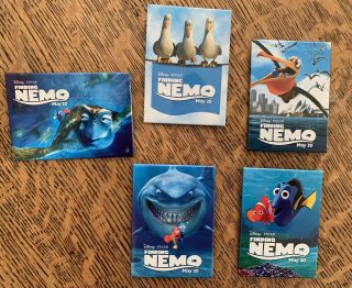 Disney Movie Finding Nemo Pixar 5 Pin Set From 2003 Theatre Release