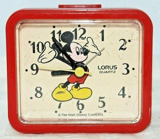Vintage Lorus Disney Mickey Mouse Alarm Clock Red Quartz Japan