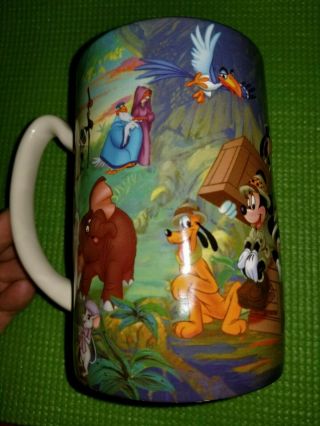 Vintage Disney Animal Kingdom Embossed 3d Coffee Mug Collectible