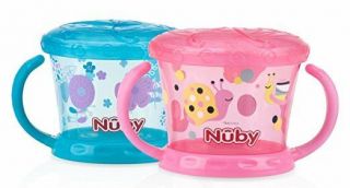 Baby Feeding - Nuby - 2pc Snack Keeper Pink/aqua 92855