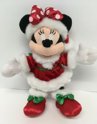 Disney Parks Christmas - 2008 Mrs.  Claus Minnie Mouse Plush 10 " Tall -
