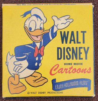 Vintage Walt Disney Film Home Movie Cartoons Mickey Mouse & Donald Duck 8mm