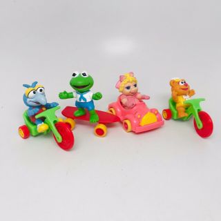Set Of 4 Sesame Street Muppet Babies 1980’s Mcdonald’s Toys Kermit Miss Piggy