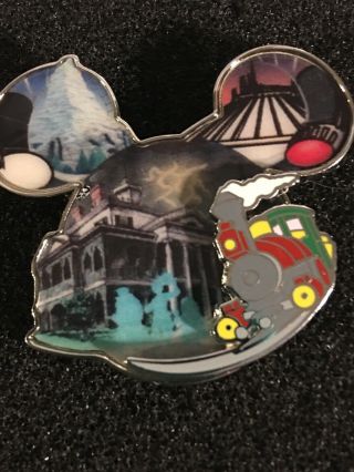 Disney Pin Dream Ears Mickey Ears Icon Dreams Haunted Mansion Railroad Mtns Le