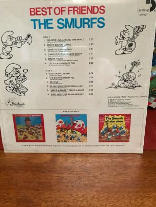 Best Of Friends The Smurfs LP Vinyl Record Album,  Starland Music ARI - 1027,  1982 3