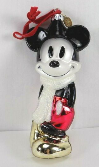 Disney Store Exclusive Glass Mickey Mouse Christmas Tree Ornament 2008