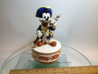 1976 Usa Bi - Centennial Mickey Mouse Music Box Spins / Plays Yakee Doodle Dandy