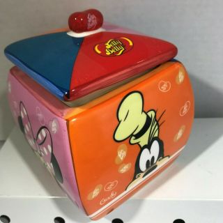 Disney Candy Jar Ceramic Mickey Minnie Mouse Donald Duck Goofy 4 Inch Square
