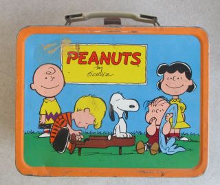 Vintage 1959 Thermous Metal Peanuts By Schulz Charlie Brown Lunch Box