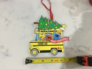 Sesame Street Big Bird Elmo Cookie In School Bus Christmas Ornament Jim Henson