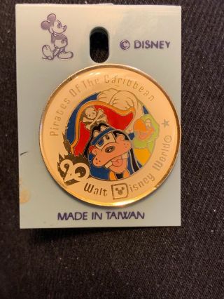 Vtg Walt Disney World Wdw Pin - 20th Anniversary Pirates Of The Caribbean Goofy