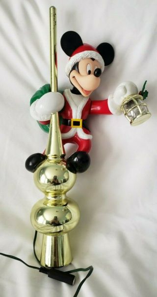 Vintage 1995 Mr Christmas Animated Mickey Mouse W/ Lantern Tree Topper