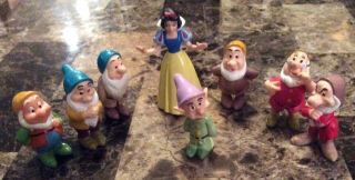 Mattel Disney Snow White And The Seven Dwarfs Pvc Figure Set Vintage 1993