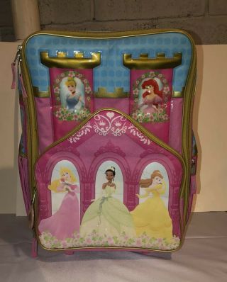 Disney Princess Castle Carry On Suitcase Rolling Pink