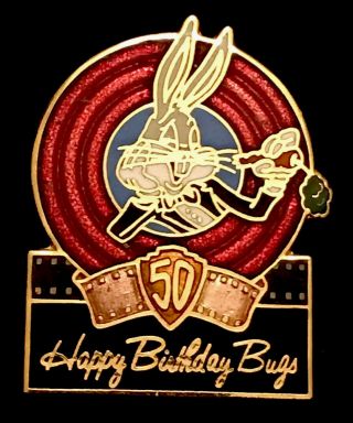 Vintage Bugs Bunny 50th Anniversary Warner Brothers Enamel Lapel Pin