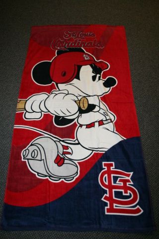 St.  Louis Cardinals Mickey Mouse Beach Towel Mlb Item