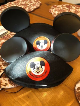 Walt Disney World Mickey Mouse Ears Hat Adult Size Black Cap - 2