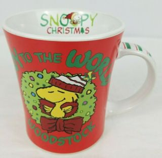 Snoopy Woodstock Coffee Tea Mug Joy To The World Christmas Mug By Gibson Peanuts