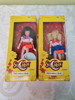 2 Sailor Moon Irwin Adventure Dolls,  Sailor Moon & Sailor Mars 2000 W/org Boxes