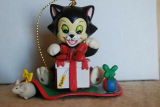 Disney Grolier Christmas Magic Ornament Figaro Cat From Pinocchio