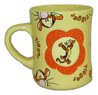 Disney Tigger Yellow Orange Stoneware Large Coffee Mug Cup Collectable