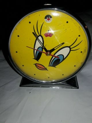 Vintage 1996 Looney Tunes Tweety Bird Sylvester The Cat Wind Up Alarm Clock