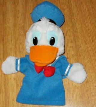 Vintage Disney Donald Duck Fabric Plush Sleeve Puppet Applause Mickey Mouse