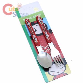 Pucca And Garu Stainless Spoon Fork 2pc Set Pucca Silverware