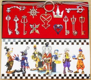 13pcs/ Kingdom Hearts Ii Key Blade Necklace Pendant,  Keyblade,  Keychain Silver