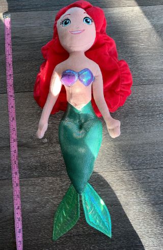 Disney Store Princess Little Mermaid Ariel Soft Plush Doll Stuffed Toy 21” Tall