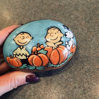 Its The Great Pumpkin Charlie Brown Rock Art