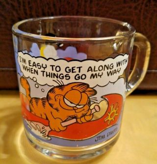 Vintage Cartoon Garfield The Cat Coffee Mug - By Mcdonald’s
