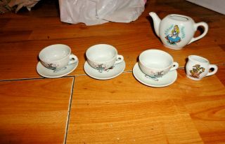 Vintage Childs Alice In Wonderland Tea Set Made In Japan Walt Disney Productions 2