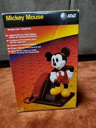 Vintage Disney Mickey Mouse At&t Corded Touch Tone Phone