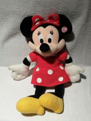 Disney Just Play Mini Mouse Plush Toy Doll 15” Red White Polkadot W Yellow Shoes