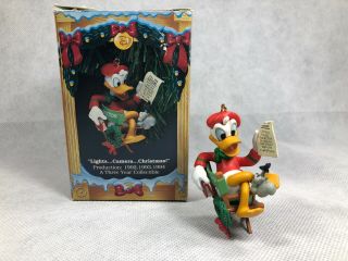 Vintage Enesco Disney Lights Camera Christmas Donald Duck Ornament