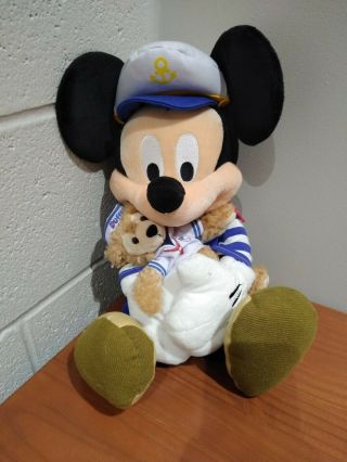 Disney Parks Authentic 17 " Sailor Mickey Mouse With Duffy Bear Stuffed Plush
