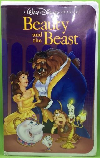 Walt Disney Classic Beauty And The Beast Vhs 1992 Black Diamond Clamshell Case