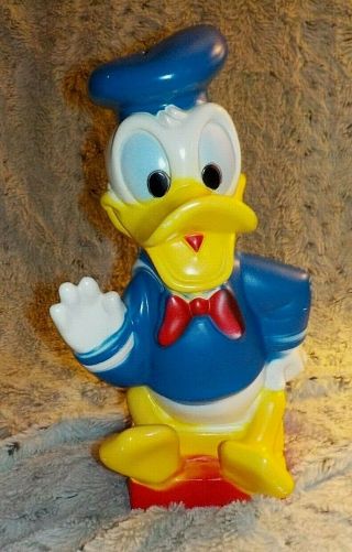 Vintage Donald Duck Bank,  Play Pal Plastics,  Walt Disney,  Ca 1970s,  11 " High