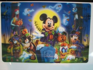 Halloween Disney Mickey Mouse Goofy Donald Duck Kids Place Mat 3d Lenticular