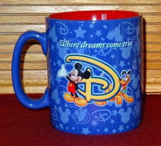 Disney World Oversize 28 Oz Coffee Mug Authentic Theme Park Mickey Mouse Pluto