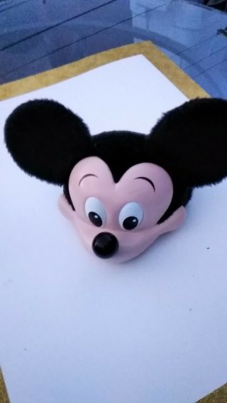Vtg Mickey Mouse Hat3d Hard Plastic Face Snap Back