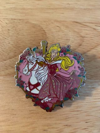 Aurora Sleeping Beauty With Carousel Horse Glitter Disney Pin - Hard To Find