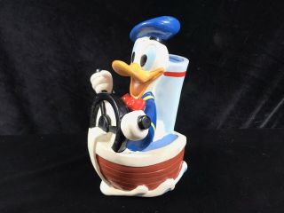 Vintage Donald Duck Boat 7” Piggy Coin Bank Just Toys 1994 Walt Disney