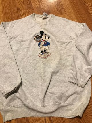 Vintage Disney Mickey & Co Sweatshirt Xl Mickey Mouse Tennis Unisex