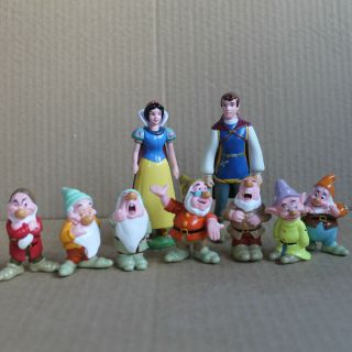 Disney Snow White & The Seven Dwarfs,  Prince Pvc Figurines - Set Of 9 - 4.  25in
