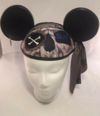 Disney Pirates Of The Caribbean Mickey Mouse Ears Hat One Size Embroidered Bud